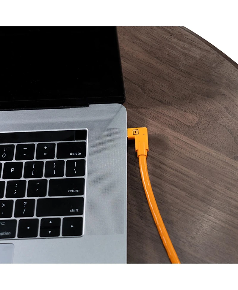 Tether Tools TetherPro 15' Usb-c Right-Angle to Usb-c Right-Angle Cable, High Visibility Orange