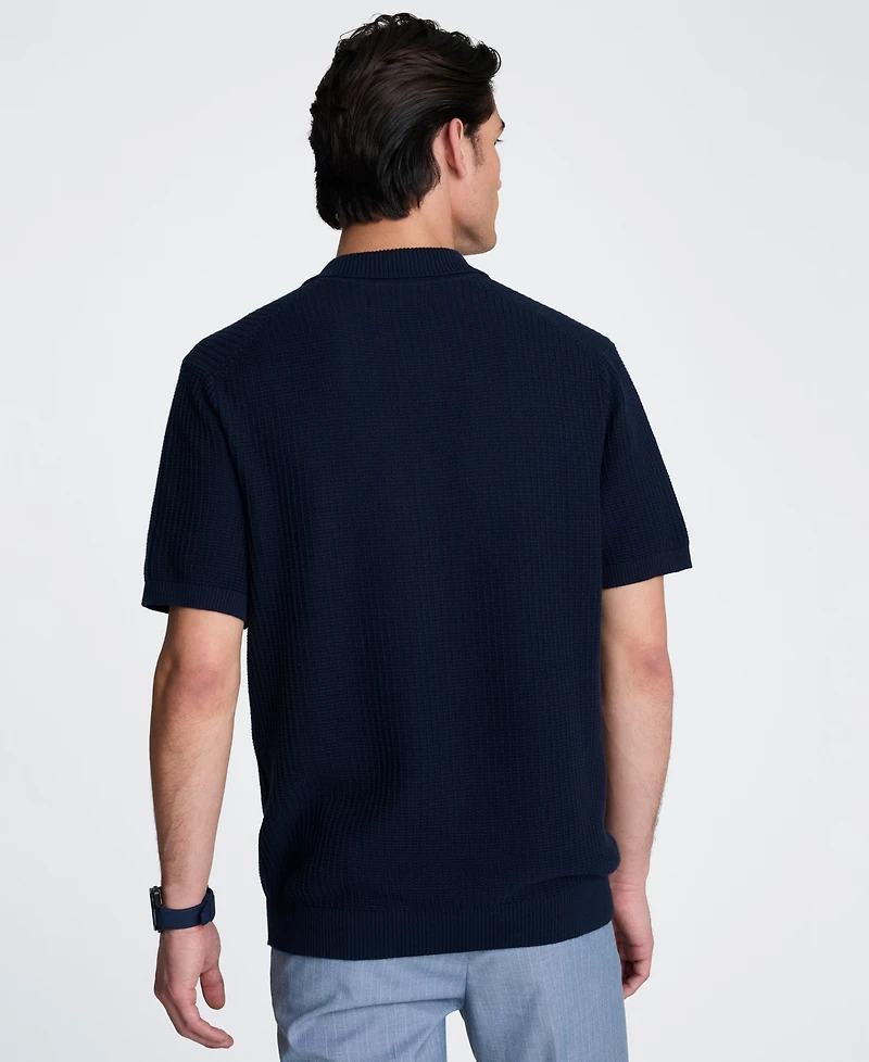 Kenneth Cole Men's Cotton Short-Sleeve Polo Sweater