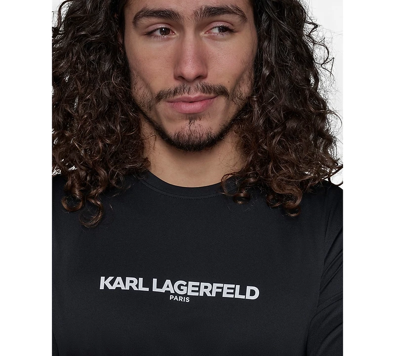 Karl Lagerfeld Paris Men's Long-Sleeve Logo Rashguard