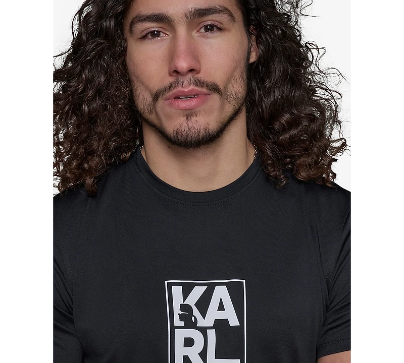Karl Lagerfeld Paris Men's Short-Sleeve Box Logo Rashguard