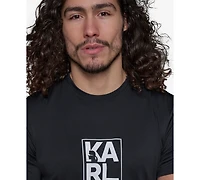 Karl Lagerfeld Paris Men's Short-Sleeve Box Logo Rashguard