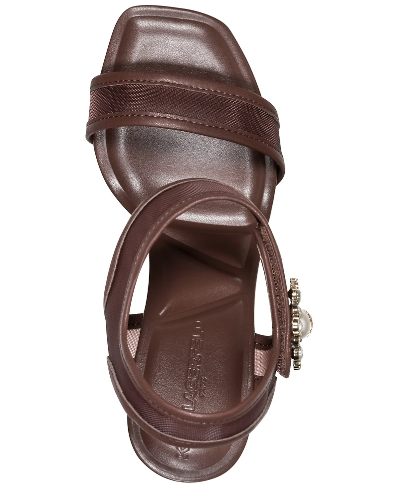 Karl Lagerfeld Paris Women's Celida Mesh Ankle Strap Dress Sandals