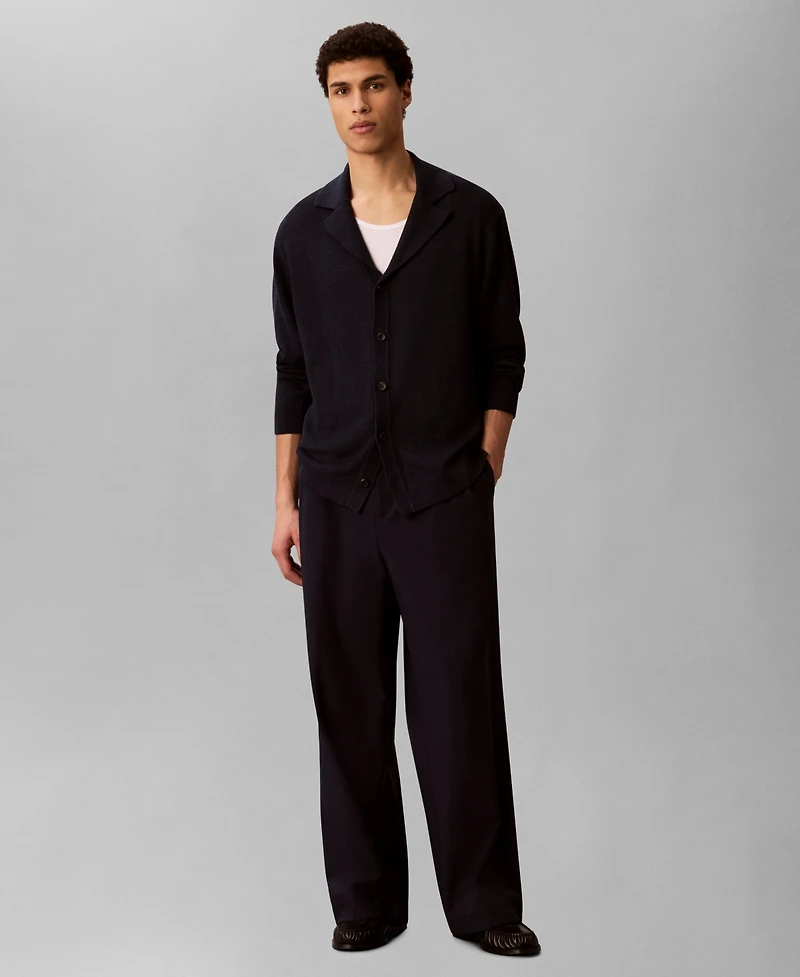 Calvin Klein Men's Linen-Blend Regular-Fit Sweater