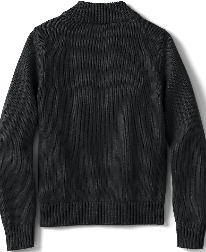 Lands' End Girls School Uniform Legacy Full Zip Cardigan