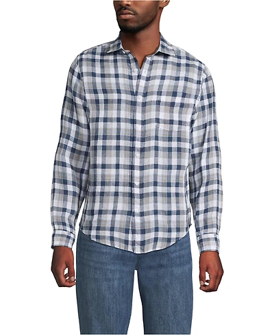 Lands' End Big & Tall Long Sleeve Linen Shirt