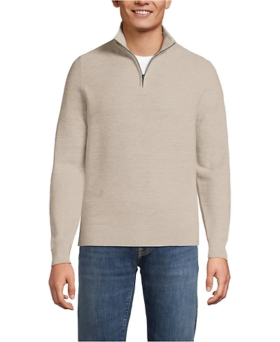 Lands' End Men's Long Sleeve Summer Weight Quarter Zip