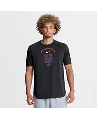 Nike Men's Black New York Mets Authentic Collection Batting Practice Pre-Game Raglan Dri-fit T-Shirt
