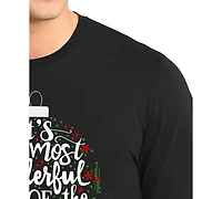 La Pop Art Men's Christmas Ornament Word Long-Sleeve T-Shirt