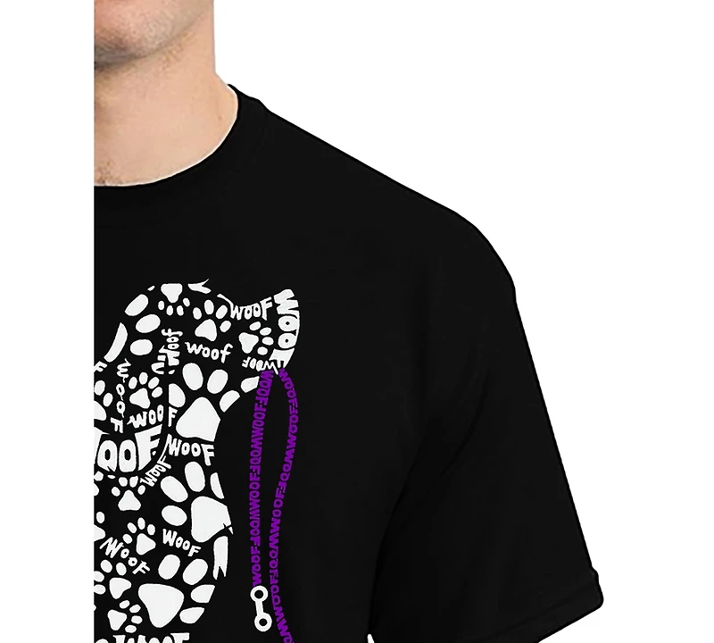 La Pop Art Men's Dog Leash Word T-Shirt