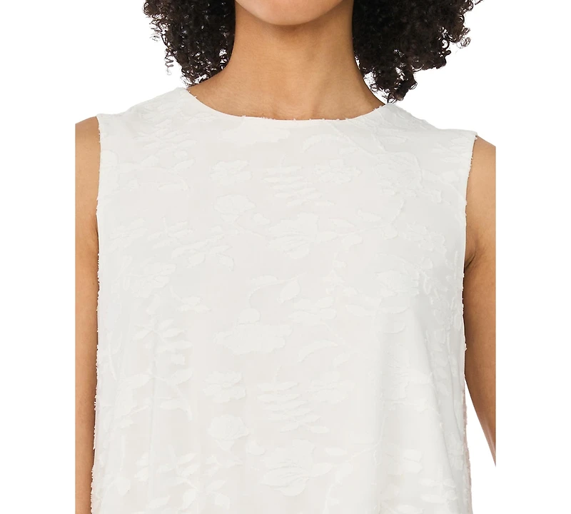 Vince Camuto Women's Bubble Hem Crewneck Sleeveless Top