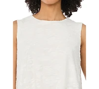 Vince Camuto Women's Bubble Hem Crewneck Sleeveless Top