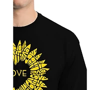 La Pop Art Men's Love Sunflower Word T-Shirt
