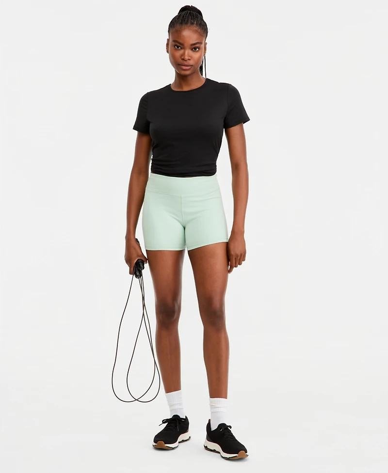 Id Ideology Women's Studio Solid-Color 4" Bike Shorts, Macy's Exclusive