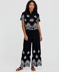 And Now This Petite Cotton Cutwork Camp Shirt, Macy's Exclusive