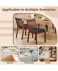 Slickblue Set of 2 Pu Leather Dining Chairs with Padded Cushion Seat