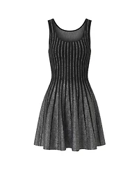 Modenaire Women's Sleeveless Rib-Knit Flared Mini Dress
