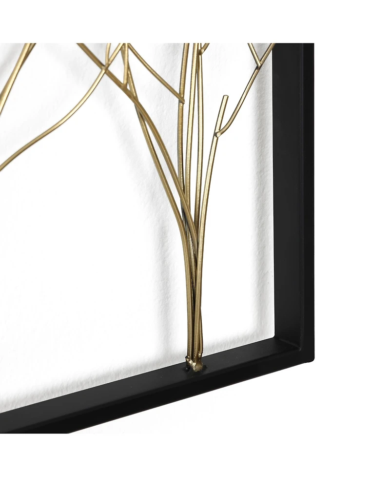 LuxenHome Oversized Metal Tree Wall Sculpture, Minimalist Iron Artwork, 40" Wide
