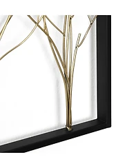 LuxenHome Oversized Metal Tree Wall Sculpture, Minimalist Iron Artwork, 40" Wide