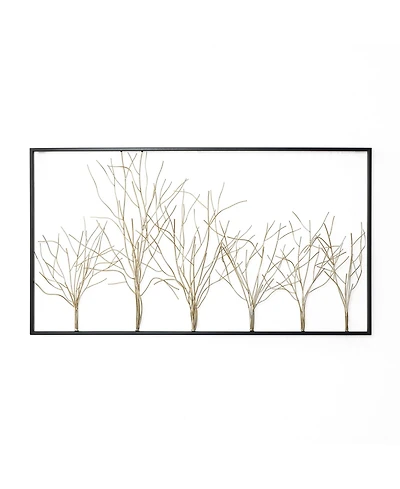 LuxenHome Oversized Metal Tree Wall Sculpture, Minimalist Iron Artwork, 40" Wide