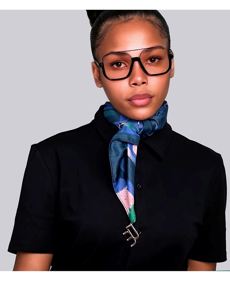 Dai Moda Zion Print Versa Scarf with logo hardware