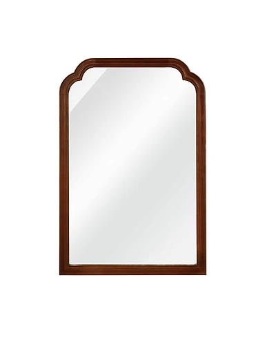 Busdays 24 x 36 Inch Black Walnut Decorative Mirror Solid Wood Frame Rounded Corner for Bedroom Bathroom Living Room Entryway