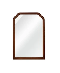 Busdays 24 x 36 Inch Black Walnut Decorative Mirror Solid Wood Frame Rounded Corner for Bedroom Bathroom Living Room Entryway