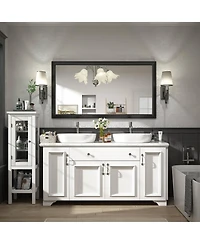 Apmir 55" x 30" Inch Thick Metal Framed Wall Mirrors for Bedroom