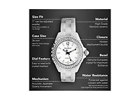 Peugeot Women's 36mm White Ceramic Watch with Silver Crystal Bezel