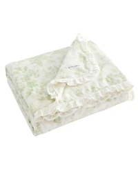 Laura Ashley Morning Gloria Printed Plush Reversible Throw, 70" x 50"
