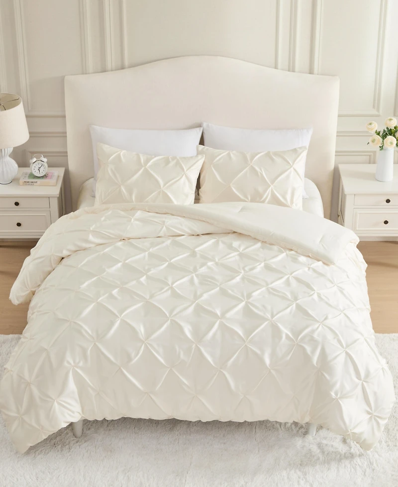 Laura Ashley Pintuck Solid Satin 2-Pc. Comforter Set, Twin Xl