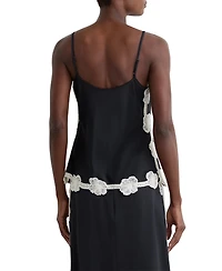 Reiss Women's Satin Floral-Lace Trim Cami Top