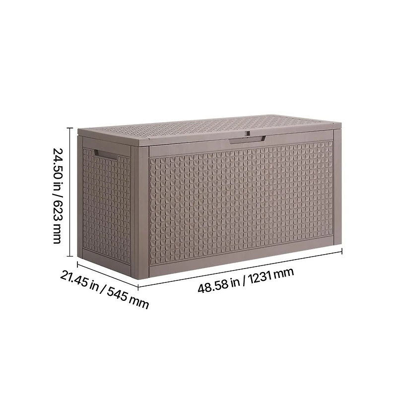 Sugift Outdoor Storage Box 100 Gallon Resin Deck Box Backyard Outside Toy and Towel Storage