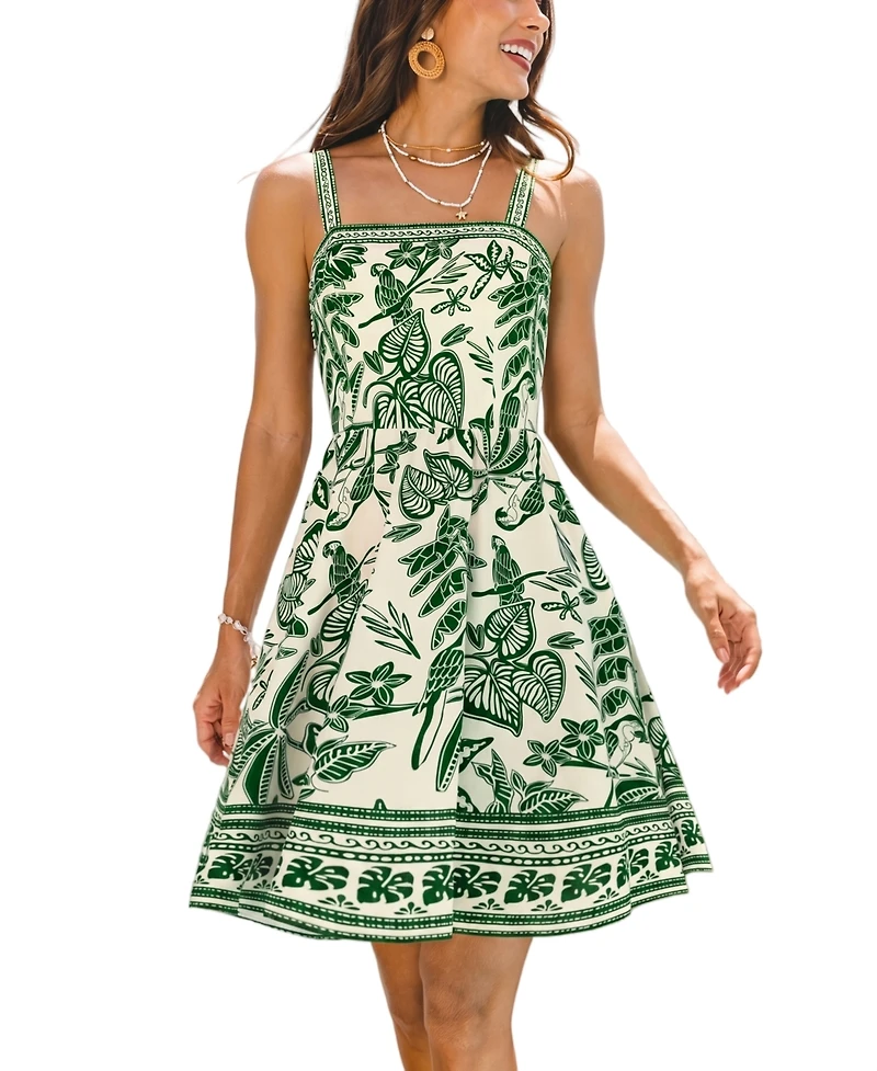 Cupshe Women's Floral Print Spaghetti Strap Dress