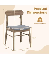 Slickblue Kitchen Armless Dining Chairs Set of 2 Upholstered Wood Frame