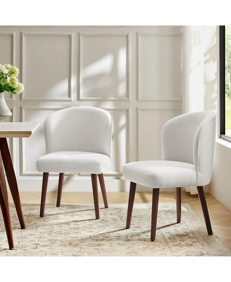 Hulala Home Davia Mid-Century Modern Upholstered Dining Chair with Solid Wood Leg
