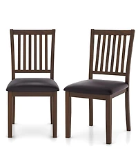 Slickblue Set of 2 Modern Upholstered Dining Chairs with High Slanted Backrest Design