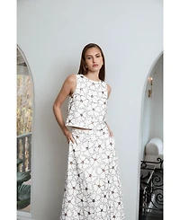 endless rose Women's Floral beaded Sleeveless top