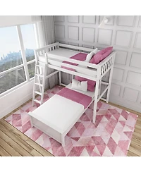 Max & Lily Solid Wood L-Shaped Bunk Bed Twin over for Kids