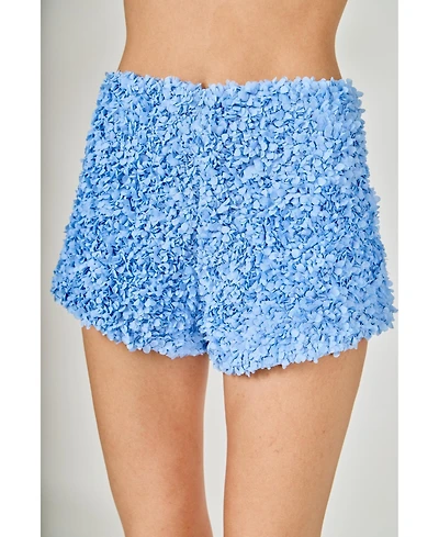 endless rose Women's Shorts with three-dimensional flowers