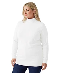 Woman Within Women's Perfect Long-Sleeve Mockneck Tee