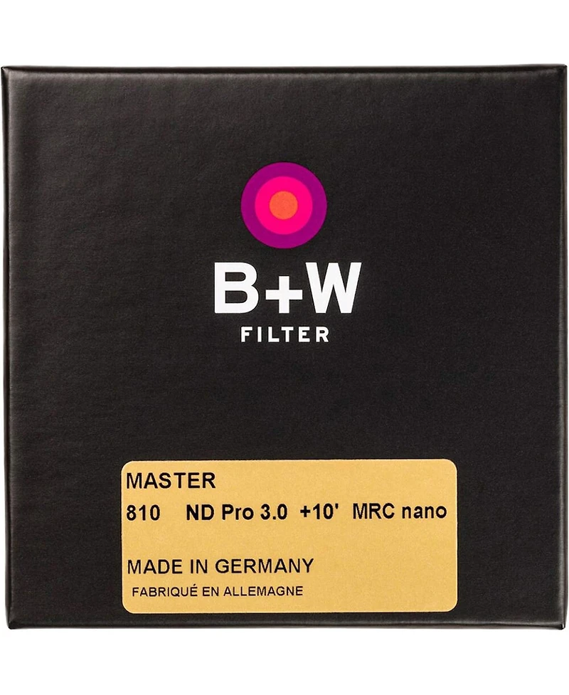 B + W 62mm Master 810M Nd 3.0 10-Stop Mrc Nano Neutral Density Filter