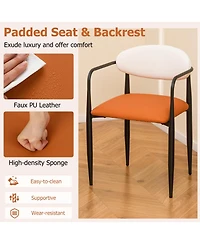 Slickblue Set of 2 Dining Chairs with Cushioned Seat and Curved Back