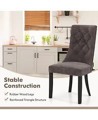 Slickblue Upholstered Tufted Dining Chairs Set of 2, High Back Support and Soft Seat