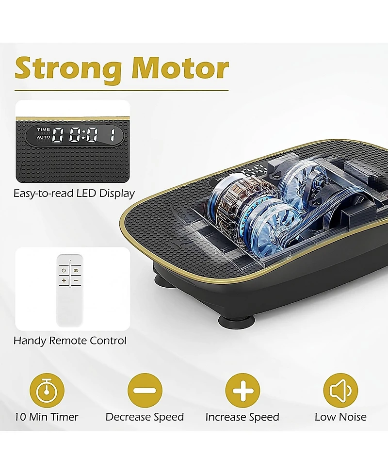 Sugift 20 in Vibration Plate Exercise Machine with 10 Speed Settings