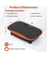 Sugift Portable 20 in Vibration Exercise Platform with Remote Control
