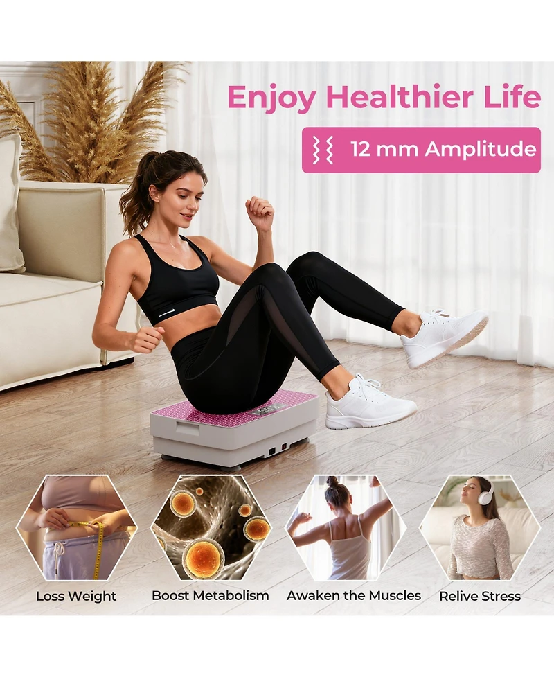 Sugift 17.5 in Smart Vibration Exercise Platform with Led Display
