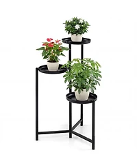 Gymax Metal Plant Stand Indoor Outdoor Tall Corner Flower Pot Holder Display Rack