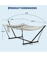 gaomon Portable Double Hammock with Stand for Outdoor Patio, Garden, Beach, Backyard