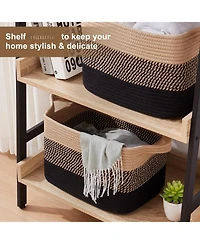 Gnuadz 3 Piece Woven Storage Baskets Rectangle Organizer Bins Gift Basket