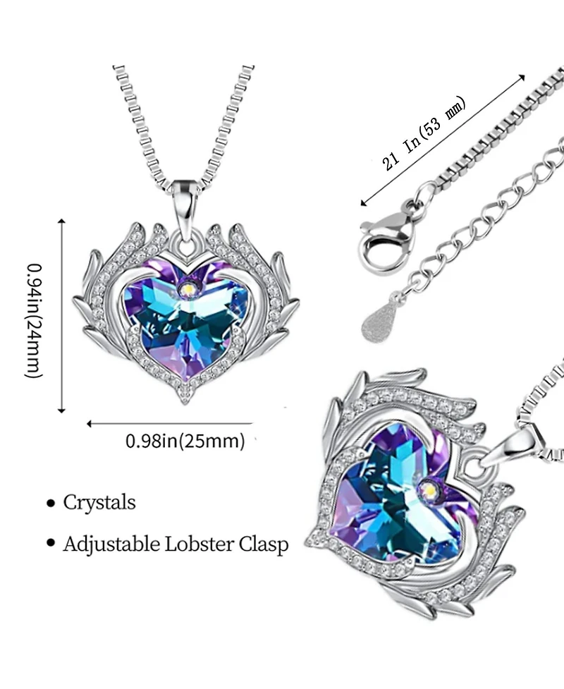 Gnuadz Preserved Apple Box Angel Wing Necklace Couple Mother Gift